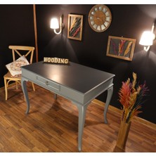 Wooding Mobilya 120 cm Çekmeceli Masif Gri Çalışma Masası