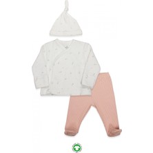 Bistyle Bloom White 3'lü Zıbın Takım 13112 Ekru Gül Kurusu