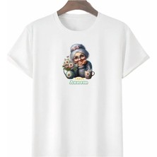 Anneler Gününe Özel Tasarım Canım Annem Baskılı T-Shirt - Beyaz