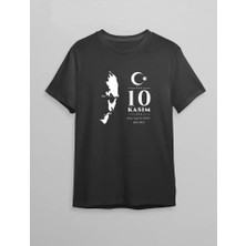 10 Kasım Atatürk Baskılı T-Shirt - Siyah