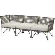 3'lü Bahçe Kanepesi, Koyu Gri, 210X73 Cm, Frösön-Duvholmen Bej, Oturma Minderi