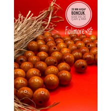 20 mm Ahşap Boncuk (50 Gram 21 Adet) Dar Delik Çapı 4 mm Makrome Çanta Bileklik Takı Renkli