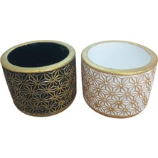 Dantel Desenli Saksı Seti 8x6,5cm+