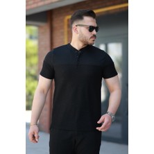 Erkek Hakim Yakalı Kısa Kollu Pamuklu T-Shirt