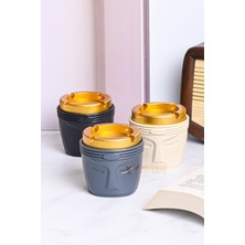 3'lü Set Gold Kapaklı Kokusuz Küllük  7178161