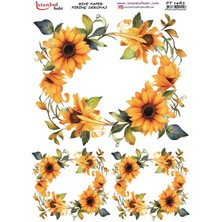 Pirinç Dekopaj Kağıdı 30X42CM PT-1483 Ay Çiçekleri