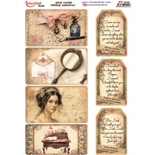 Pirinç Dekopaj Kağıdı 30X42CM PT-222 Kadın Yazılı Notlar