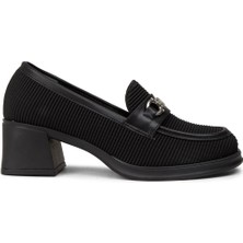 Deery Kadın Siyah Topuklu Loafer Ayakkabı - K1463ZSYHC01
