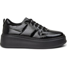 Deery Kadın Vintage Rugan Siyah Sneaker Ayakkabı - CE483ZSYHC01