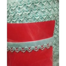 Çamaşır Lastiği Dantelli 1 cm 1 Metre Su Yeşili
