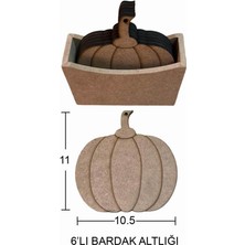 E Hobici Ahşap Balkabağı Bardak Altlığı 11X10,5CM L393