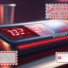 diyabet ölçüm takip çizelgesi defteri  özel tasarım 3 aylık a5 kırmızı