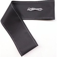 Tüm Araçlara Uyumlu Deri Direksiyon Kılıfı, Dikmeli Gri Dikişli