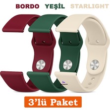 Samsung Galaxy Watch 4/5/6/7/fe 40/44MM Classic 42/43/46/47MM Uyumlu 20MM 3'lü Silikon Kordon Seti
