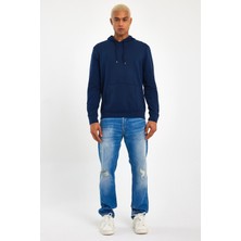 Süperlife Erkek Kapşonlu Regular Fit Ince Sweatshirt Spr 20K55