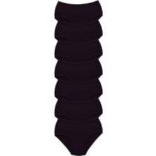 7 Adet Tutku Kadın Yüksek Bel Bato Kalın Lastik Külot Siyah