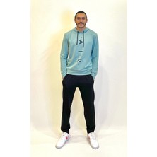 Süperlife Erkek Kapşonlu Regular Fit Air Baskılı Ince Sweatshirt SPR22SW162