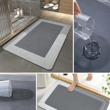 2 Adet Kare Sihirli Su Emici Banyo Paspası Kaymaz Tabanlı Abdest Paspası 38X58 cm M-60