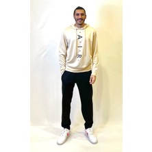 Süperlife Erkek Kapşonlu Regular Fit Air Baskılı Ince Sweatshirt SPR22SW162