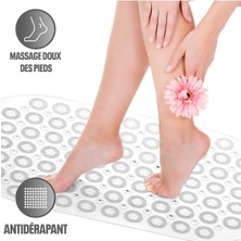 2 Adet Masajlı Silikon Banyo Paspası Vantuzlu Banyo ve Duş Kaydırmazı Beyaz Renk M-142