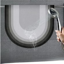 2 Adet Oval Sihirli Su Emici Banyo Paspası Kaymaz Tabanlı Ayak Paspası 38X58 cm M-60