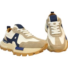 Guja Erkek Kalın Kaydırmaz Kauçuk Taban Bağcık Kapamalı Renk Detaylı Sneakers Ayakkabı