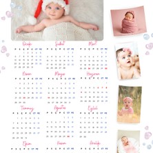 2025 Takvimi Kişiye Özel Kız Bebek Kalpli Emzikli Tasarım