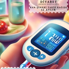 diyabet kan şekeri takip çizelgesi defteri  özel tasarım 12 aylık 2025