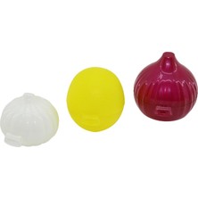 3lü  Saklama Kutusu  Limon - Soğan - Sarımsak  Renkli Plastik Fileli Ambalaj (5224)