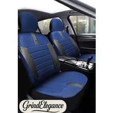 Mercedes W202 Oto Koltuk Kılıfı – Trobus Vira Grindelegance Mavi-Siyah | Pamuklu Deri Detaylı, Yan Airbag Uyumlu, Üniversal, Kolay Montaj, 3 Katmanlı Konfor