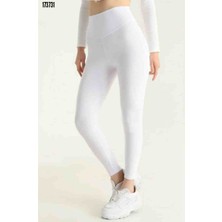 Kadın Yüksek Bel Korse Detay Toparlayıcı Tayt, Kırmızı Gül Figürlü Kolye Hediye