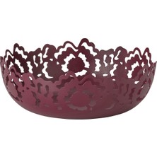Dekoratif Kase, Kahverengi-Kırmızı, 18 cm