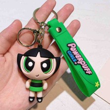 Powerpuff Girls Kızları Silikon Anahtarlık Mega Boy Çizgi Film Kahramanları Tatlı Oyuncak Şirin Aksesuar Araba Çanta Süsü Biblo Dekoratif Hediyelik Eşya