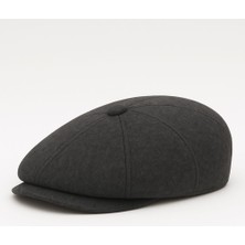 Erkek Kaşe Düğmeli Kışlık Kasket Şapka (Arkası Lastikli)