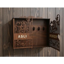 Isme Özel Modern Ahşap Duvar Anahtar Askılığı