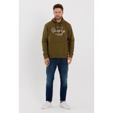 Süperlife Erkek Kapşonlu Regular Fit Brooklyn Baskılı Ince Sweatshirt SPR23SW361