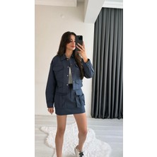 Yesenia Lacivert Gabardin Tensel Cepli Takım