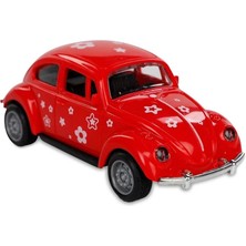 Sürtmeli Desenli Kaplumbağa Araba Vosvos Araba 12 cm Kırmızı