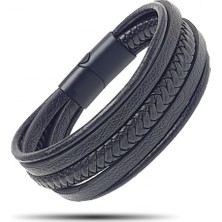 Fm Siyah Çoklu Deri Bileklik 31833B2D2