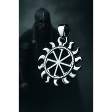 Paslanmaz Çelik Erkek Kolye  Viking Kolovrat Güneş Çarkı Kolye