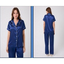 Missayza V.s 2110 Model Kısa  Kol Biyeli Saten Pijama Takım