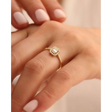 Baget Pırlanta Montür 14 Ayar Altın Yüzük