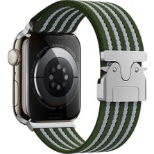 Apple Watch 45MM Lopard KRD-133 Naylon Kumaş Hasır Örgülü Kordon