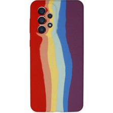 Samsung Galaxy A53 5g Kılıf Ebruli Lansman Silikon - Kırmızı-Mor
