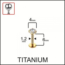 Aida Jewelss Yüksek Kalite G23 Titanyum Pırlanta Modeli Dudak Kıkırdak Helix Tragus Titanium Piercing