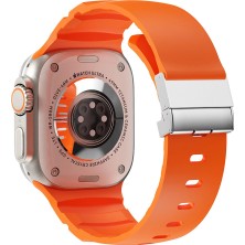 Apple Watch Ultra 49MM Lopard KRD-145 Metal Tokalı Silikon Kordon