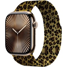 Apple Watch 38MM Lopard Krd-01 Leopar Desenli Metal Kordon