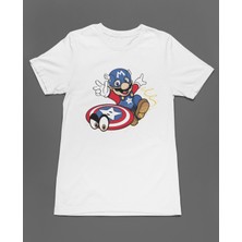 Bumeta Super Mario Captain America Unisex Tişört T-Shirt