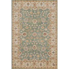 Hali.Net 80x150 cm Yeşil Su Yeşili Çiçekli Klasik Geleneksel Halı | Mutfak Yolluk Halısı | Hav Vermez Hipoalerjenik | HKMDGT-026