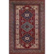 Bespoky 100x150 cm Bordo Kırmızı Oryantal Klasik Madalyon Yıkanabilir Halı | Yatak Odası Mutfak Halısı | Hav Vermez, Kaymaz | HKMDGT-076